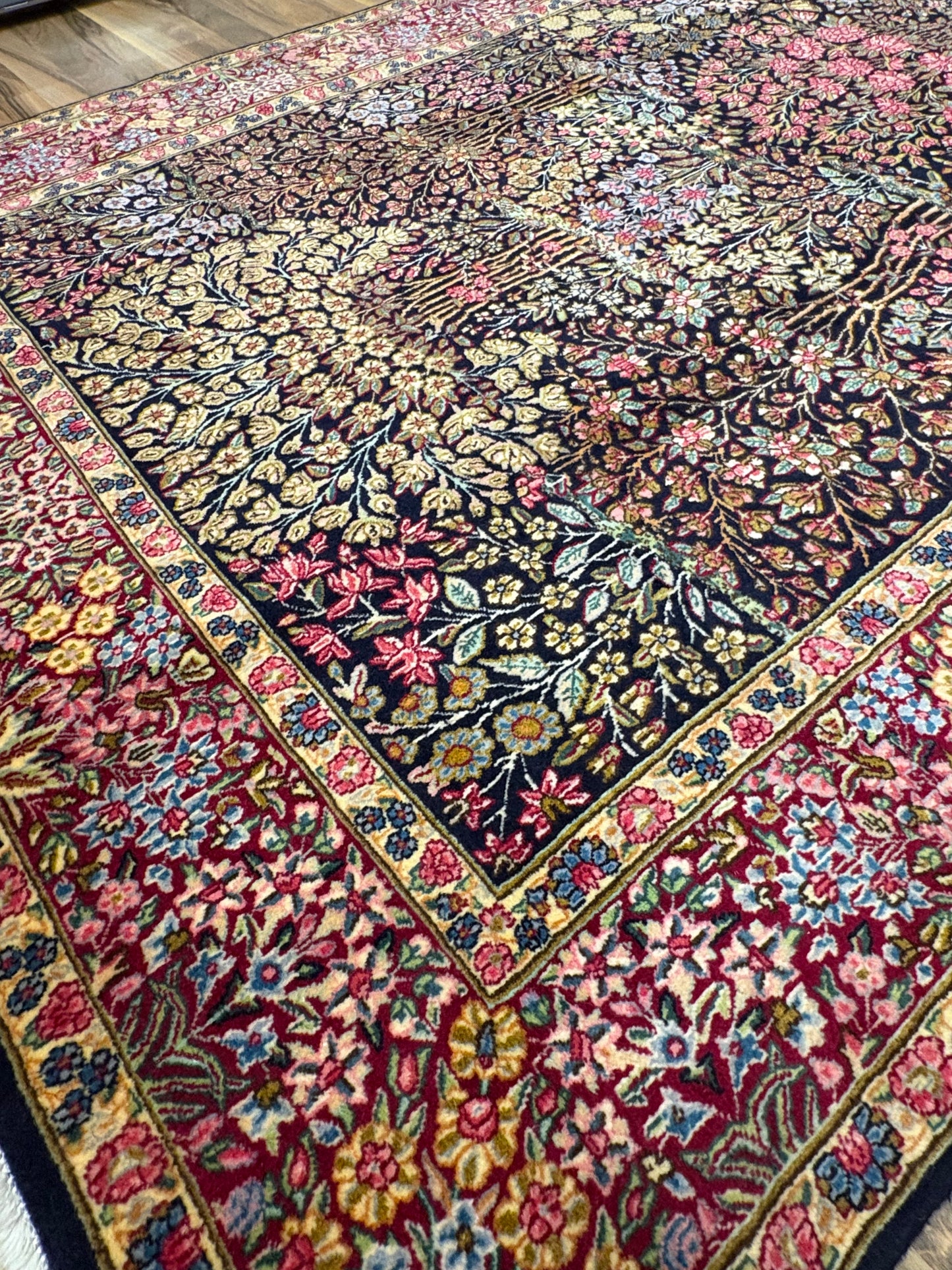 Capolavoro Persiano Kirman Mille Fleur Misura 245x155