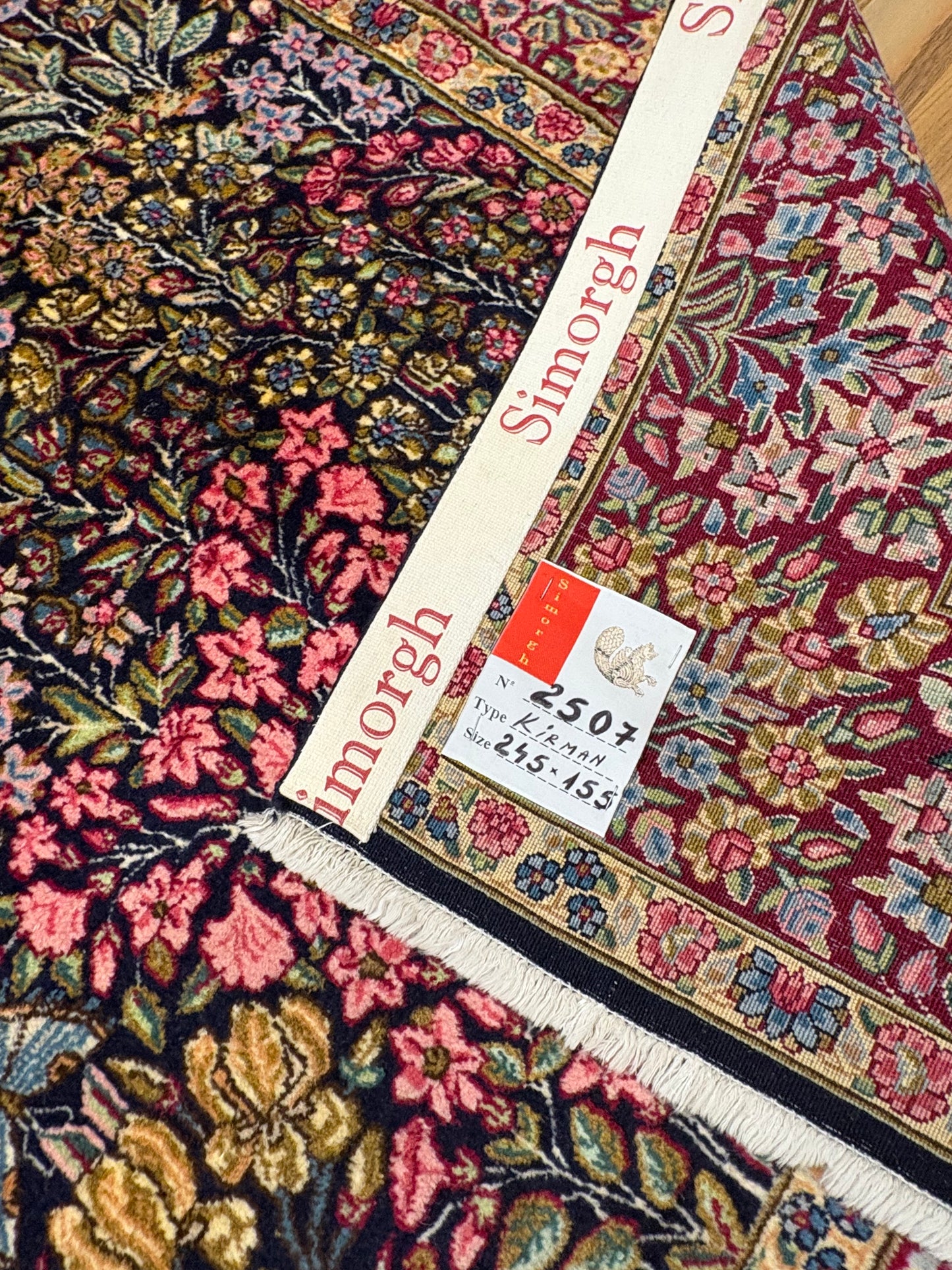 Capolavoro Persiano Kirman Mille Fleur Misura 245x155