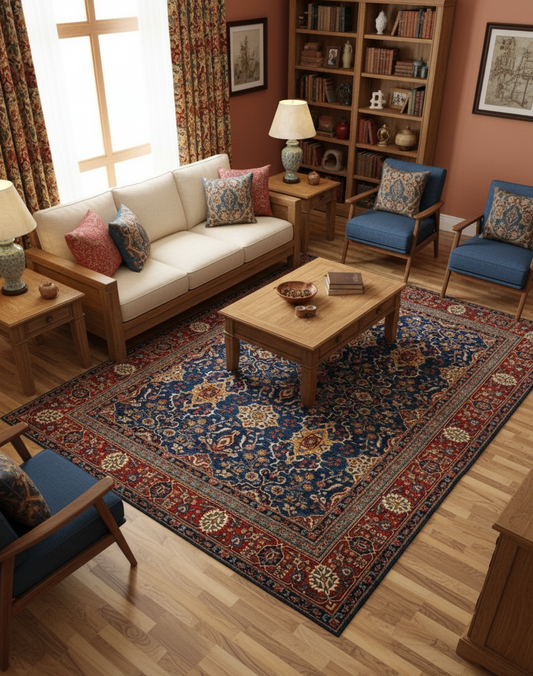 Tappeto Persiano Autentico Veramin: Eleganza Storica dei Primi del '900 Misura 375x266